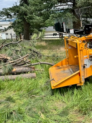 Chipping slash & brush on site